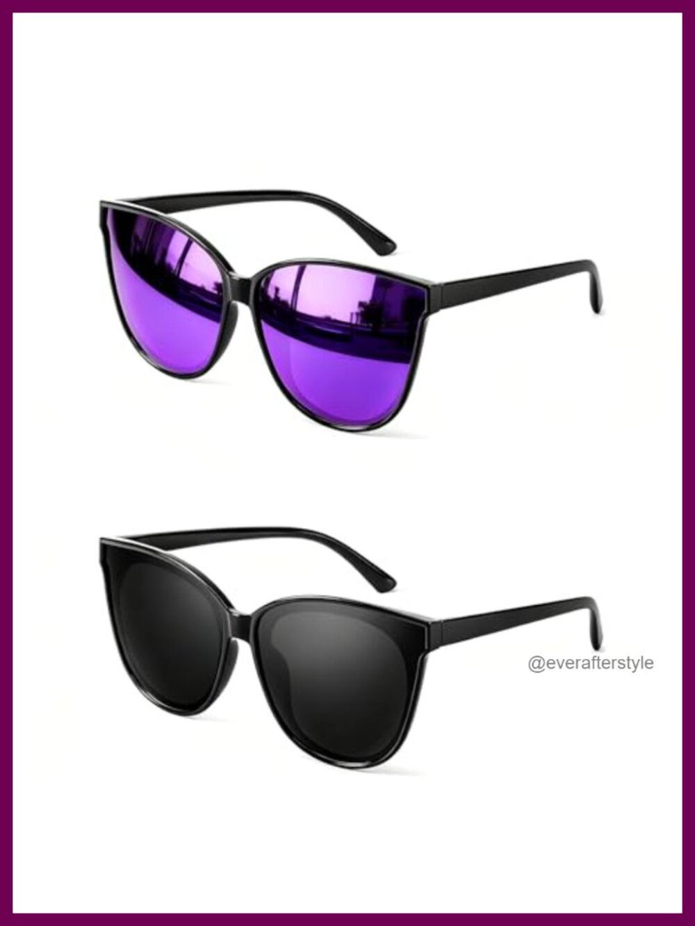 Oversized Cat Eye Polarized Sunglasses UV400 Protection 2PC